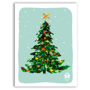 Festive Christmas Tree Greetings Card for Veterans Aid