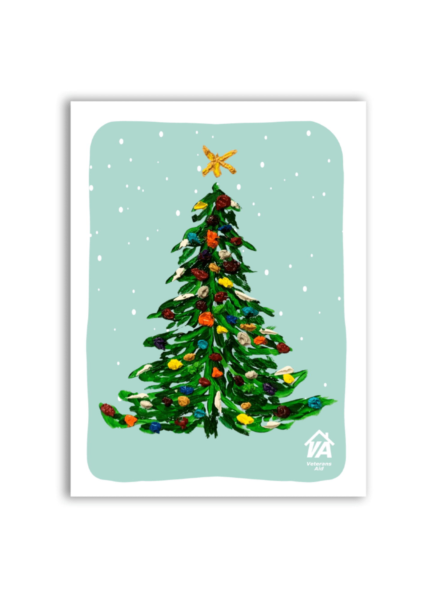 Festive Christmas Tree Greetings Card for Veterans Aid