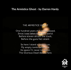 Armistice Ghost poem by Darren Hardy for Veterans Aid
