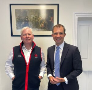 Shadow Minister for Veterans Affairs, Andrew Bowie, meets Hugh Milroy CEO at Veterans Aid